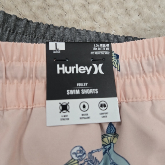 Hurley Stay Til Two Volley Swim Shorts Tropical Drink Pink Men's Sz Large New - Picture 8 of 10